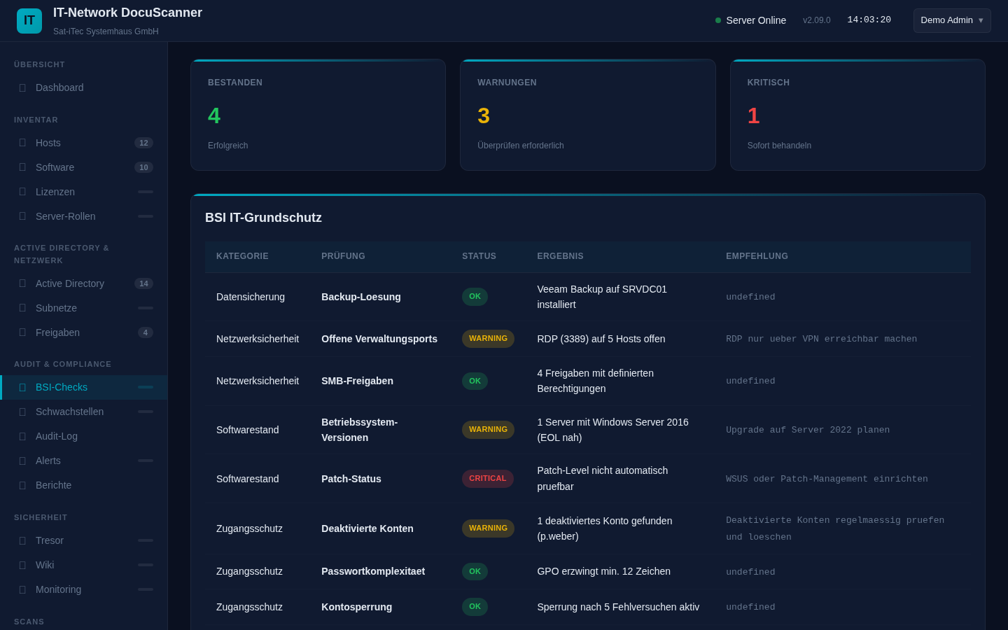 IT Scanner BSI-IT-Grundschutz-Checks